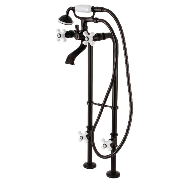 Kingston Brass CCK266PXK5 Freestanding Clawfoot Tub Faucet Package with Supply Line, Oil Rubbed Bronze CCK266PXK5 - main